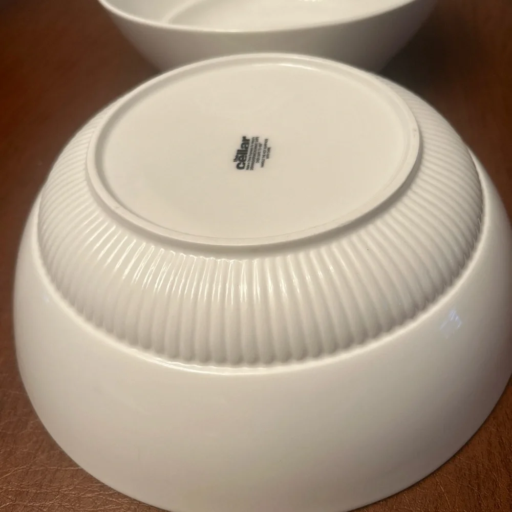2 Cellar by  Macy’s Serving Bowls White Ceramic 10”